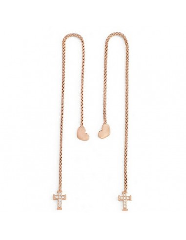 Boucles d´oreilles Femme Amen CUORE CROCE CRISTALLI ROSE GOLD en stock